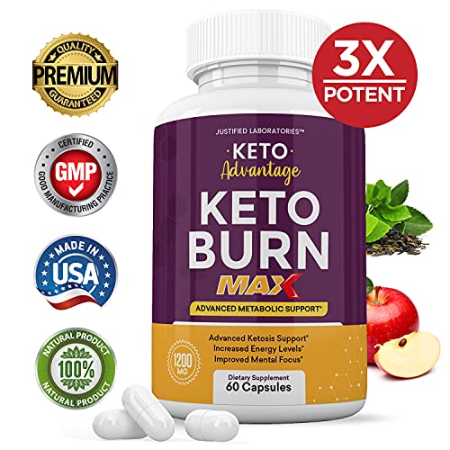 (2 Pack) Keto Advantage Keto Burn Max 1200MG Keto Pills Includes Apple Cider Vinegar goBHB Exogenous Ketones Advanced Ketogenic Supplement Ketosis Support for Men Women 120 Capsules