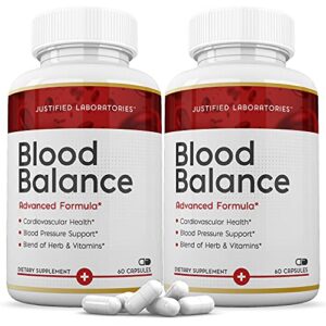 (2 pack) blood balance advanced formula 620mg all natural fomrula supplement pills 120 capsules