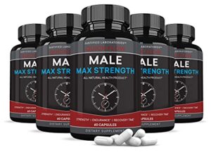 (5 pack) quick flow male max strength 742mg all natural advanced men’s heath formula 300 capsules