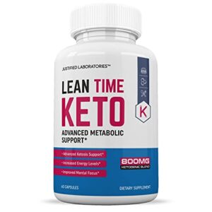 Lean Time Keto Pills Includes Apple Cider Vinegar goBHB Exogenous Ketones Advanced Ketogenic Supplement Ketosis Support for Men Women 60 Capsules