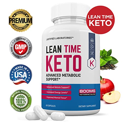 Lean Time Keto Pills Includes Apple Cider Vinegar goBHB Exogenous Ketones Advanced Ketogenic Supplement Ketosis Support for Men Women 60 Capsules