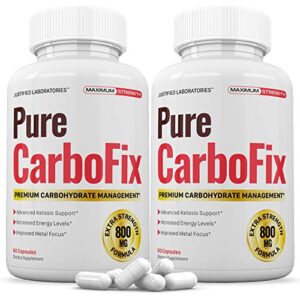 pure carbo fix carbohydrate management formula carbofix support for men women 2 bottles