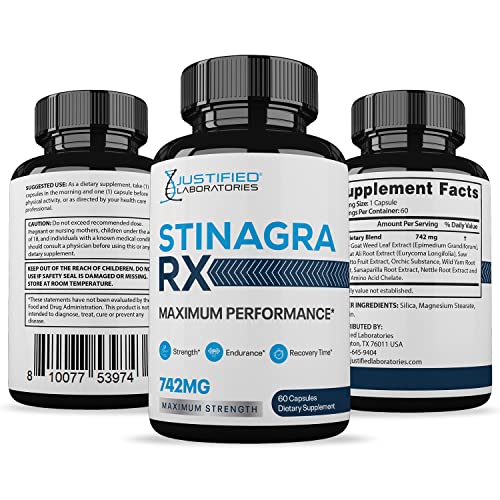 Stinagra RX 742mg All Natural Advanced Men's Health Formula 60 Capsules