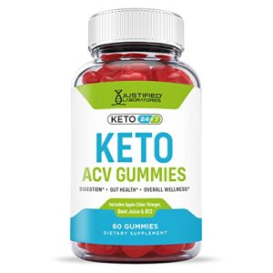 Keto 24/7 ACV Gummies 1000MG with Pomegranate Juice Beet Root B12 60 Gummys