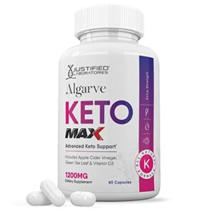 justified laboratories algarve keto acv max pills 1675 mg formulated with apple cider vinegar keto support blend 60 capsules