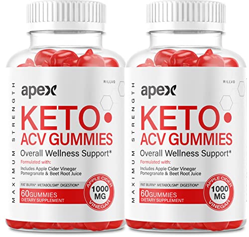 (2 Pack) Apex Keto ACV Gummies Apex Keto Advanced Formula Overall Wellness Support (120 Gummies)