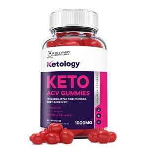 justified laboratories ketology keto acv gummies 1000mg with pomegranate juice beet root b12 60 gummys