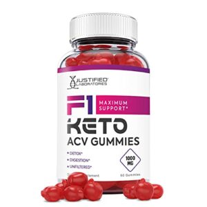 justified laboratories f1 keto acv gummies 1000mg with pomegranate juice beet root b12 60 ketos gummys
