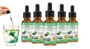 (5 pack) liquid chlorophyll drops maximum strength 6000mg concentrate packed antioxidants minerals and vitamins 120 servings per bottle