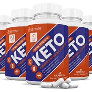 (5 Pack) K1 Keto Life Pills 800MG Includes Patented goBHB® Exogenous Ketones Advanced Ketosis Support for Men Women 300 Capsules