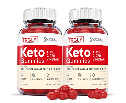 Justified Laboratories (2 Pack) Truly Keto ACV Gummies 1000MG with Pomegranate Juice Beet Root B12 120 Gummys