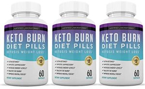(3 pack) keto diet burn diet pills advanced ketogenic support exogenous ketones ketosis for men women 180 capsules
