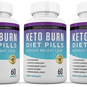 (3 Pack) Keto Diet Burn Diet Pills Advanced Ketogenic Support Exogenous Ketones Ketosis for Men Women 180 Capsules