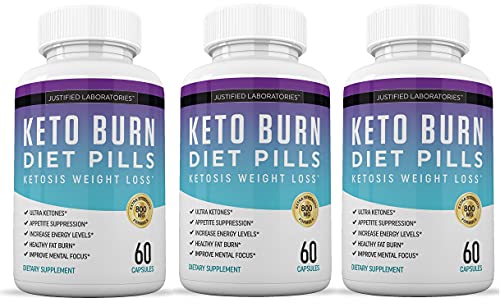 (3 Pack) Keto Diet Burn Diet Pills Advanced Ketogenic Support Exogenous Ketones Ketosis for Men Women 180 Capsules