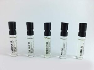 le labo discovery set – an0ther 13, bergamote 22, rose 31, santal 33 and the noir 29 – .05 ounce unisex spray samples