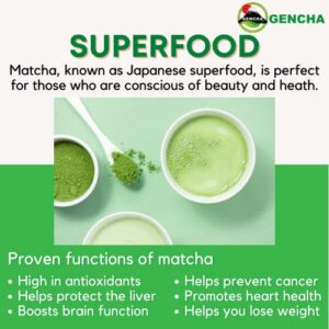 GENCHA Matcha Green Tea Powder, Japanese Organic Matcha Powder (Premium Second Harvest Culinary Grade, 3.52 oz) 2023 New Launch Directly from Japan