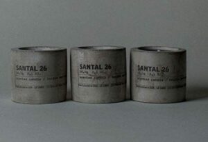 le labo santal 26 mini concrete candles 59.5g / 2.1oz each. set of 3 candles.