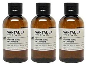le labo santal 33 shower gel, 9 fluid ounces – set of 3, 3 ounce bottles