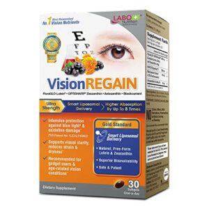labo nutrition visionregain – smart liposomal delivery, up to 8x higher absorption, 20mg floraglo lutein, zeaxanthin, superba krill, astareal astaxantin, supports vision health, blue light protection