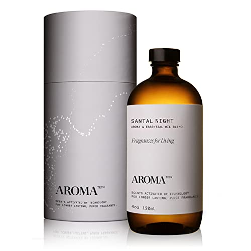 Aromatech Santal Night - Luxurious Aroma Oil Blend of Sandalwood, Tonka Bean, and Black Cardamom for Intimate and Romantic Moments with Scent Diffusers - 120 Milliliter