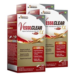 labo nutrition vesseclear ex: nattokinase nsk-sd+elastin f for clean & flexible blood vessel. japan’s most clinically studied, functional dose