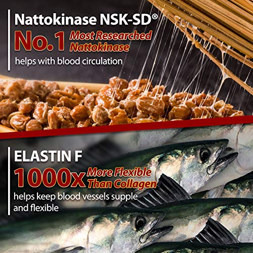 LABO Nutrition VesseCLEAR EX: Nattokinase NSK-SD+Elastin F for Clean & Flexible Blood Vessel. Japan's Most Clinically Studied, Functional Dose