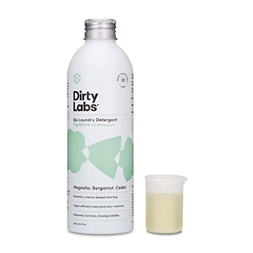 Dirty Labs | Signature Scent | Bio-Liquid Laundry Detergent | 32 Loads (8.6 fl oz) | Hyper-Concentrated | High Efficiency & Standard Machine Washing | Nontoxic, Biodegradable | Stain & Odor Removal