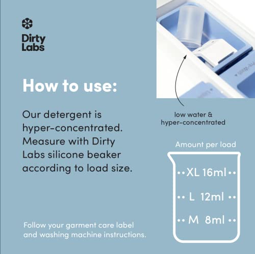 Dirty Labs | Signature Scent | Bio-Liquid Laundry Detergent | 32 Loads (8.6 fl oz) | Hyper-Concentrated | High Efficiency & Standard Machine Washing | Nontoxic, Biodegradable | Stain & Odor Removal