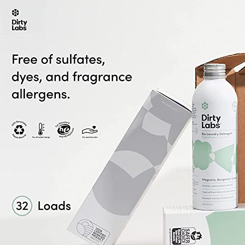 Dirty Labs | Signature Scent | Bio-Liquid Laundry Detergent | 32 Loads (8.6 fl oz) | Hyper-Concentrated | High Efficiency & Standard Machine Washing | Nontoxic, Biodegradable | Stain & Odor Removal