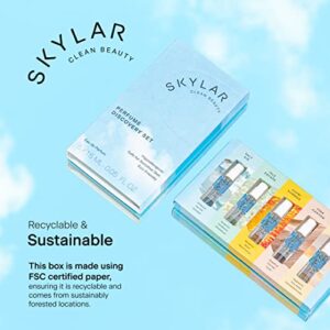 Skylar Eau de Parfum Discovery Set: Clean Perfume Samples for Women & Men - Mini Perfume Set, Mini Perfumes for Women, Fragrance Sets - Hypoallergenic & Vegan - 5x1.5mL Fresh Perfume Samples