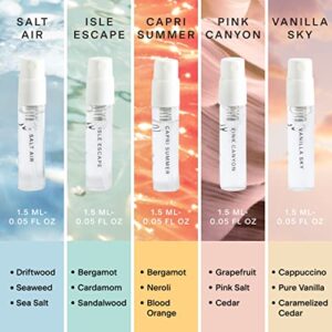 Skylar Eau de Parfum Discovery Set: Clean Perfume Samples for Women & Men - Mini Perfume Set, Mini Perfumes for Women, Fragrance Sets - Hypoallergenic & Vegan - 5x1.5mL Fresh Perfume Samples