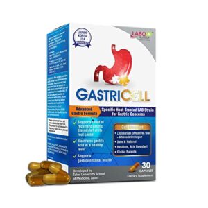 labo nutrition gastricell – eliminate h. pylori, relieve acid reflux & heartburn, regulate gastric acid, natural treatment, target the root cause of recurring gastric problems, probiotic, 30 capsules