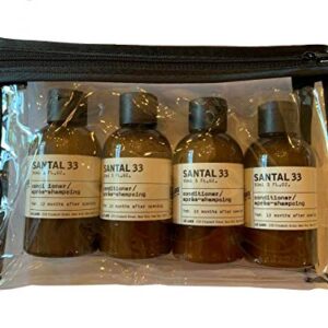 Le Labo Santal 33 Conditioner Set - Set of 4, 3 Ounce Bottles Plus Amenity Pouch