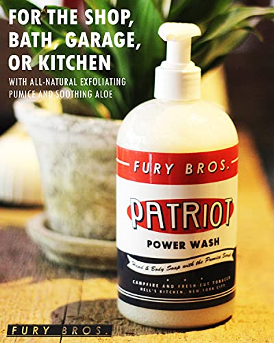 Fury Bros. Supra 56 Premium Hand & Body Power Wash From Cedar, Sandalwood, Patchouli | All Natural, Vegan Friendly With Pumice Scrub | Made In The USA | 16 oz