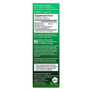 LABO Nutrition Brazilian Green Propolis Ultimate - Contains >7% or 28mg per Serving Artepillin C & >5% Flavonoids, for Immune & Brain Support, Natural, High Concentrate & Premium, 60 Veg Capsules