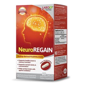 labo nutrition neuroregain – scallop-derived plasmalogen for brain deterioration, memory, alertness, learning, concentration and other cognitive functions – suitable for seniors, adult men & women