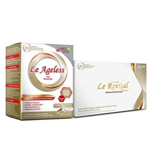 labo nutrition le ageless capsule + le revital serum, placenta cell rejuvenating therapy from japan, enhanced with nano collagen placenta extract, support healthy aging, reduce wrinkles, dark spot