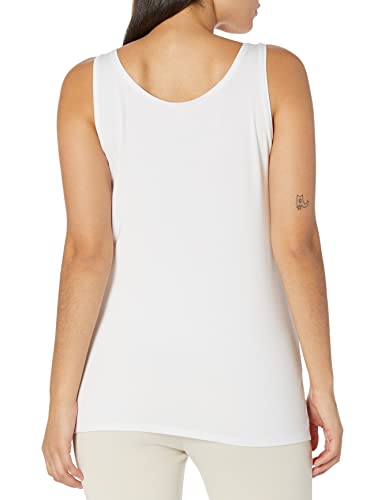 Amazon Essentials Women's Jersey Standard-Fit V-Neck Scoopback Tank Top (Previously Daily Ritual), White, Medium