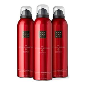 rituals ayurveda rebalancing foaming shower gel – fragrant body wash with indian rose & sweet almond oil – 6.7 fl oz (3 pack)