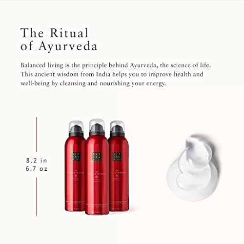 RITUALS Ayurveda Rebalancing Foaming Shower Gel - Fragrant Body Wash with Indian Rose & Sweet Almond Oil - 6.7 Fl Oz (3 Pack)