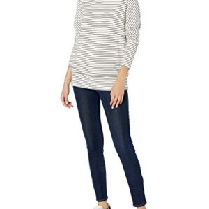 Daily Ritual Women's Supersoft Terry Dolman Cuff Sweatshirt, White/Black, Stripe, Small