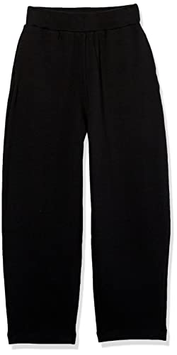 Daily Ritual Women's Terry Cotton & Modal Barrel-Leg Sweatpant, Black, Large