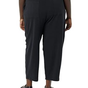 Daily Ritual Women's Terry Cotton & Modal Barrel-Leg Sweatpant, Black, Large