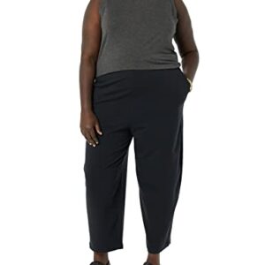 Daily Ritual Women's Terry Cotton & Modal Barrel-Leg Sweatpant, Black, Large