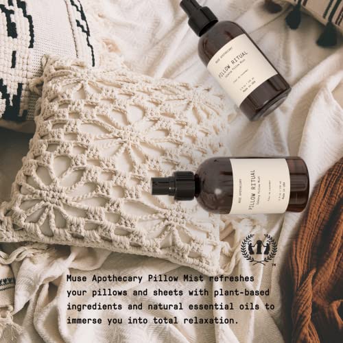 Muse Bath Apothecary Pillow Ritual - Aromatic, Calming and Relaxing Pillow Mist, Linen and Fabric Spray - Infused with Natural Aromatherapy Essential Oils - 8 oz, Fleur du Lavender