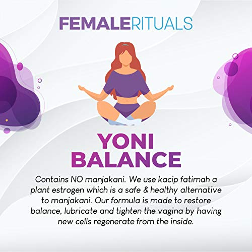 Female Rituals Yoni Balance Vaginal Tightening Pills with Kacip Fatimah, No Tightening Gel or Cream Needed - Vaginal Rejuvenation and Dryness Moisturizer