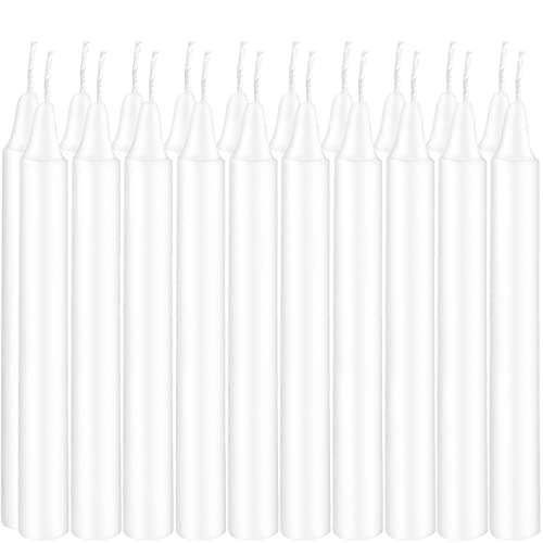 Set of 20 White Spell & Chime – Premium Mini Taper Candles for Rituals, Prayer, Birthdays, Meditation, Altar - 4 Inch Tall, Unscented (White)