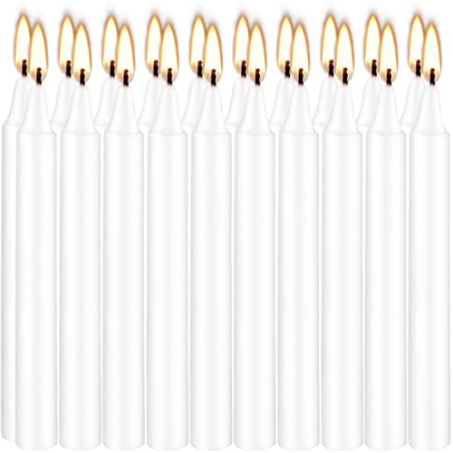 Set of 20 White Spell & Chime – Premium Mini Taper Candles for Rituals, Prayer, Birthdays, Meditation, Altar - 4 Inch Tall, Unscented (White)