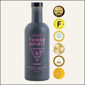 Three Spirit Non-Alcoholic Alternative Spirit- The Livener, 50cl | Energizing with Natural Caffeine, ADAPTOGENS & Watermelon & Ginger | Multi-Award Winning Active botanical, Gluten Free & Vegan Drinks