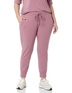 daily ritual women’s terry cotton and modal drawstring jogger pant, dusty lilac, large